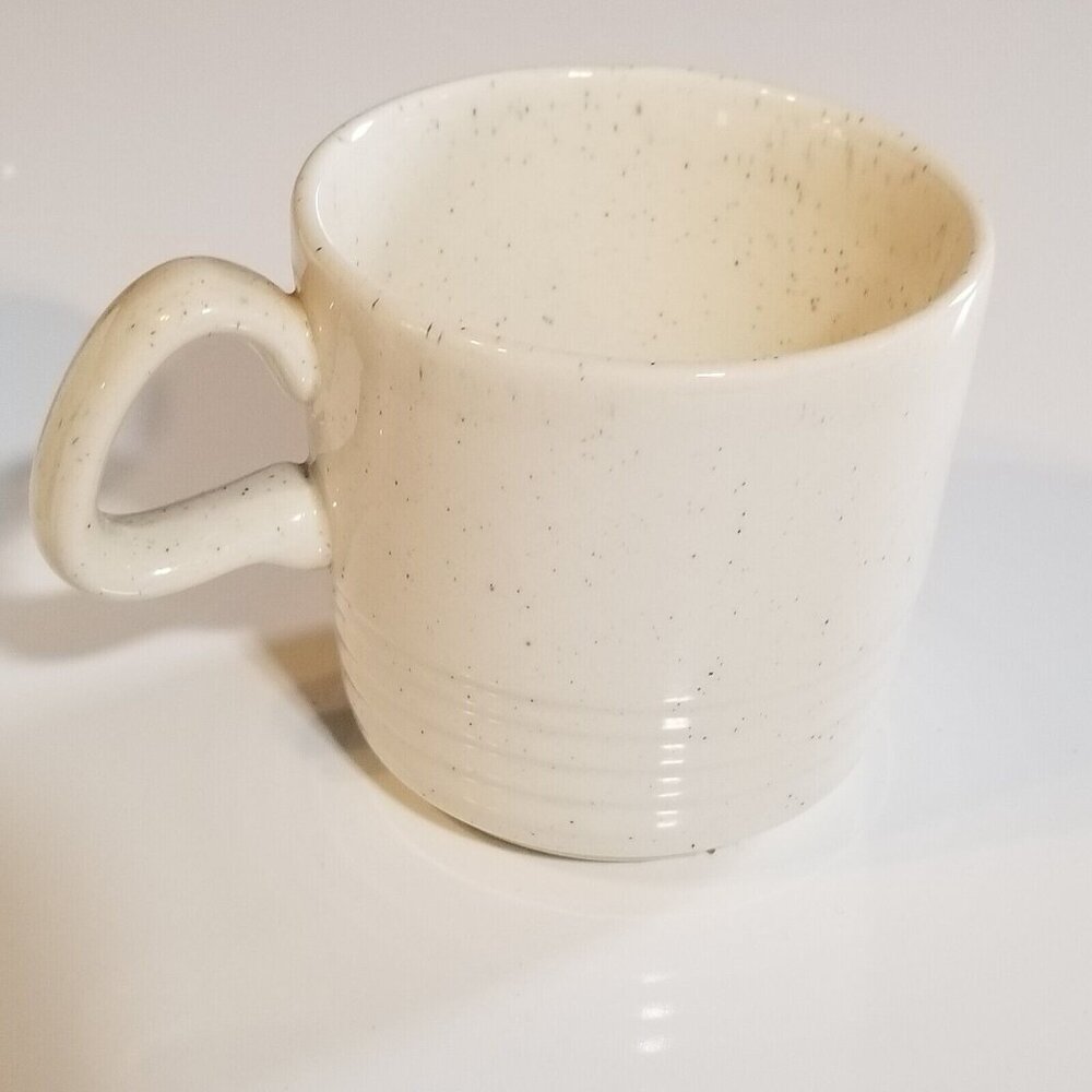 Vintage Made In USA Coffee Mug Cup Stackable Farmhouse Beige Lot of 8 Restaurant - Picture 7 of 9